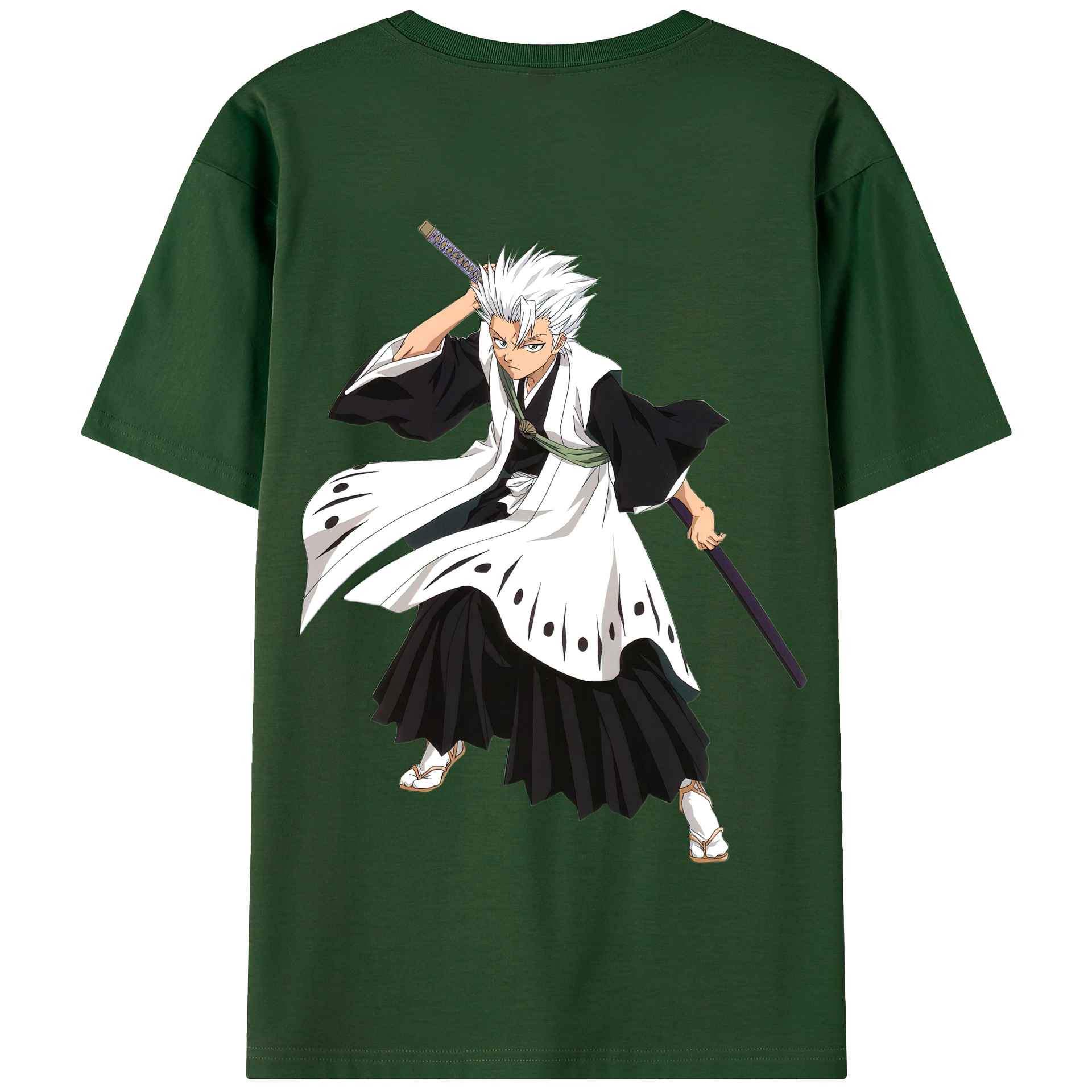 （画像用） ブリーチ 日番谷冬獅郎（ひつがや とうしろう） BLEACH Hitsugaya Toushirou 綿100％半袖Tシャツ（背面プリント）